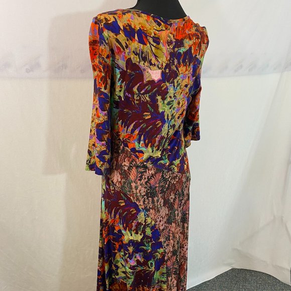 SOLD Soft Surroundings Beautiful Estelle 3/4 Sleeve Graphic Print Maxi Dress - Picture 8 of 12